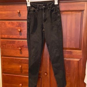 American eagle black jeans junior size 0 short